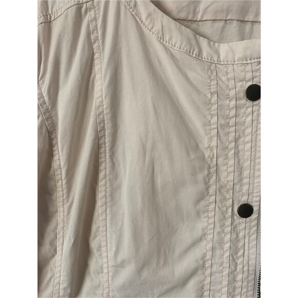 Chico's Cream Neutral Lightweight Long Sleeve Side Zip Utility Jacket Large - Picture 2 of 9